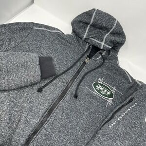 NFL Pro Line New York Jets Full Zip Hoodie Jacket Mens Large Quilted Lined